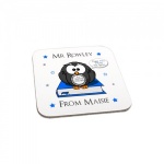 Personalised Blue Owl Thank You Teaching Assistant Gift Wooden Coaster